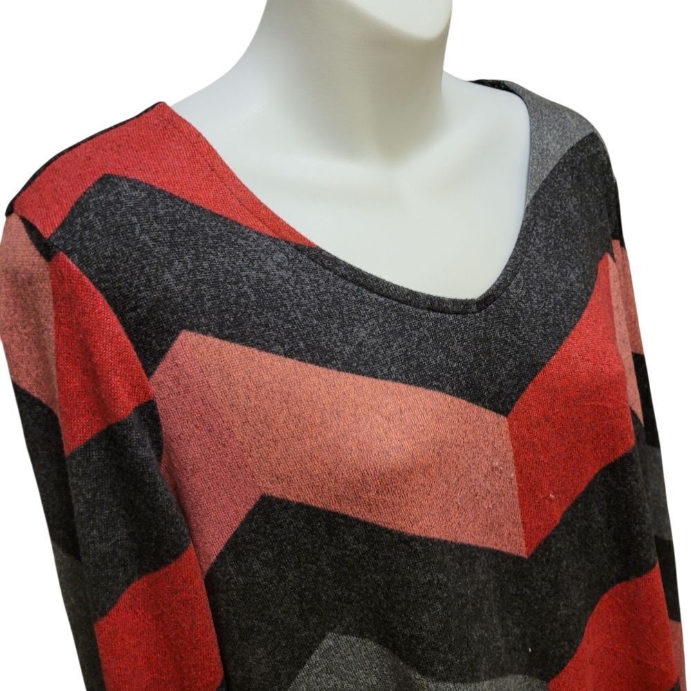 2/$20 Lily Morgan Pink & Grey Blouse Top Size: M - Picture 4 of 8